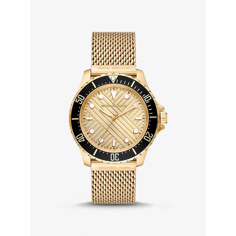 Мужские часы Michael Kors Oversized Slim Everest с золотистым покрытием и сетчатым браслетом MK9083 золотой