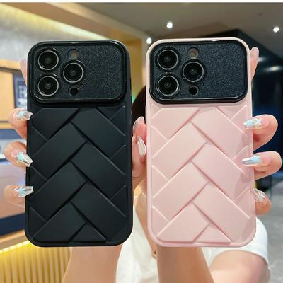 Applicabile a Custodia per Cellulare IPhone15promax di fascia alta con pannello grande a ghirlanda 13 Anti-caduta Motivo lavorato a maglia 14 Guscio morbido Xs Donne