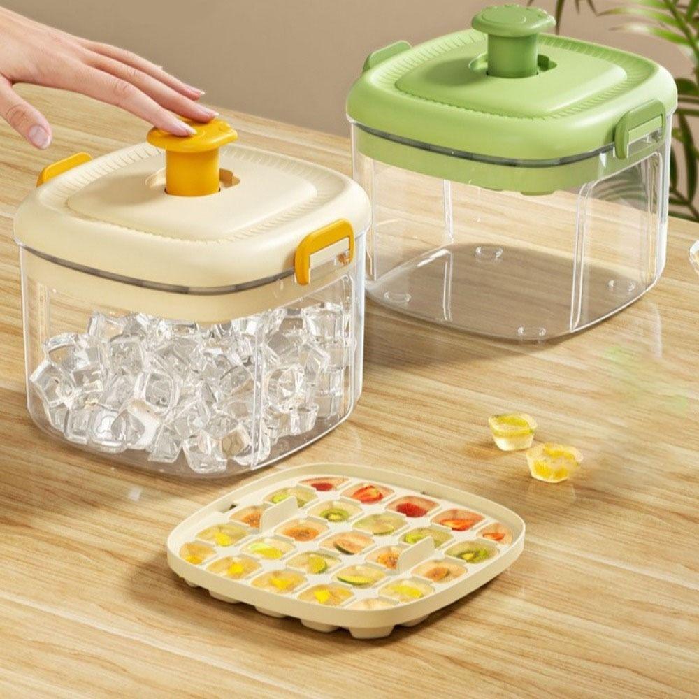 Large Capacity Press Ice Tray 25 Grid Ice Storage Tray Ice Cube Mold  Household Use