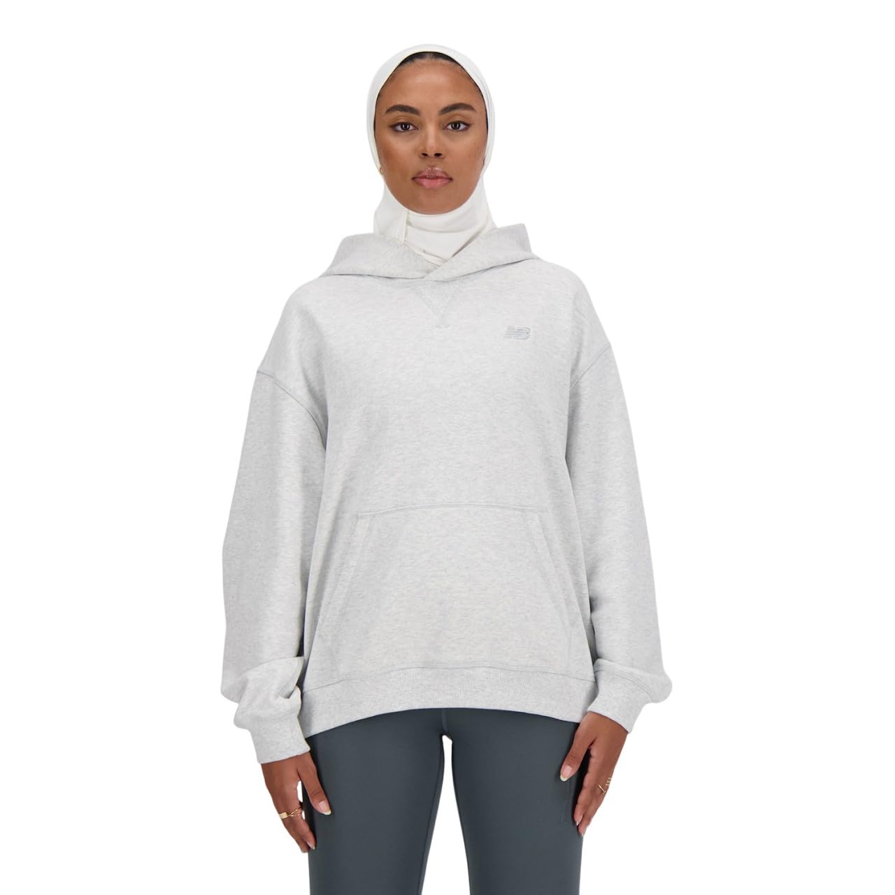 

New Balance Athletics French Terry Hoodie Hoodie AHH (WT41537) Women s (Ash Heather)
