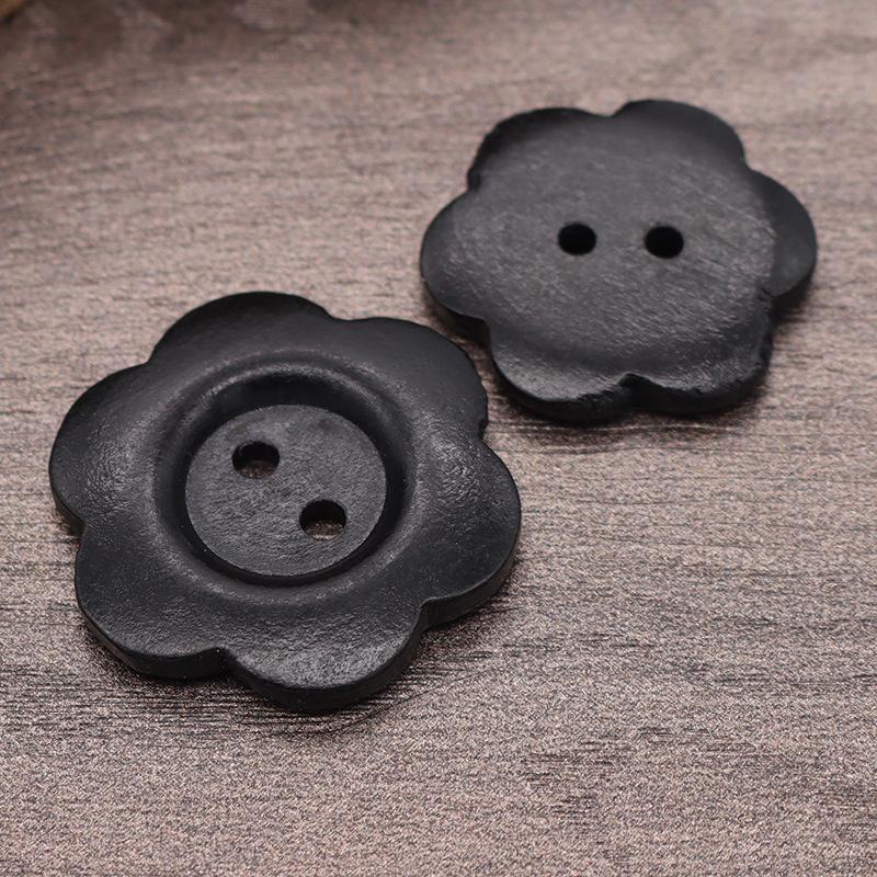 50Pcs DIY Wood Buttons Sewing Accessories Handmade Wood Crafts Clothing Sweater Decoration 2 Holes Wooden Vintage Button