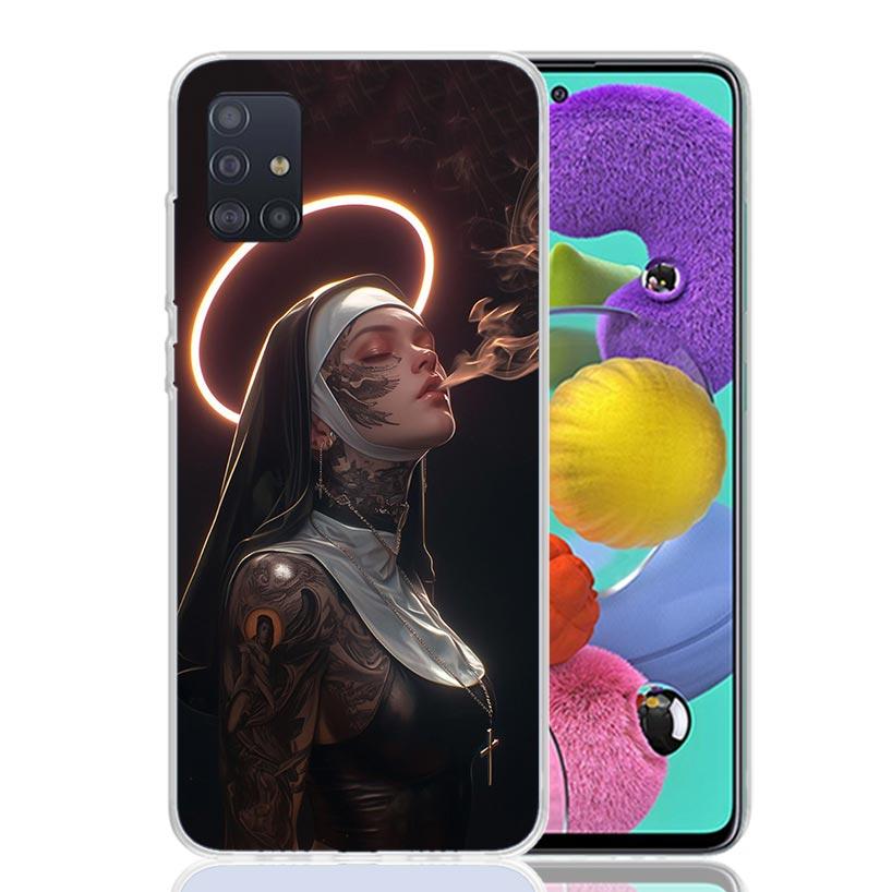 Dark Demon Nun Phone Case for Samsung Galaxy A52 A51 A50S A12 A22 A32 A72 A10S A30S A31 A71 Note 20 Ultra 10 Plus S10 Galaxy A52