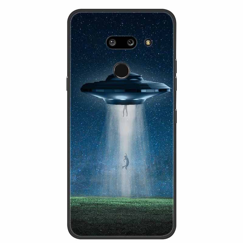 Für LG G8 G8S ThinQ Schwarze Hüllen Weiche Silikon TPU Handyhüllen Für G 8 S 8S ThinQ Luxus Rückabdeckung Funda Cartoon Schale Para Capa