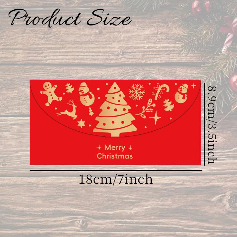 2/5Pcs Gold Foil Designed Red Envelope Bags Christmas Blessing Lucky Money Bags Christmas Party Supplies Happy New Year Gifts