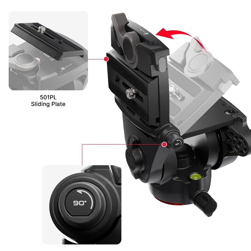 Manfrotto 500X Fluid Black MVH500XAH Head, [Video Head]