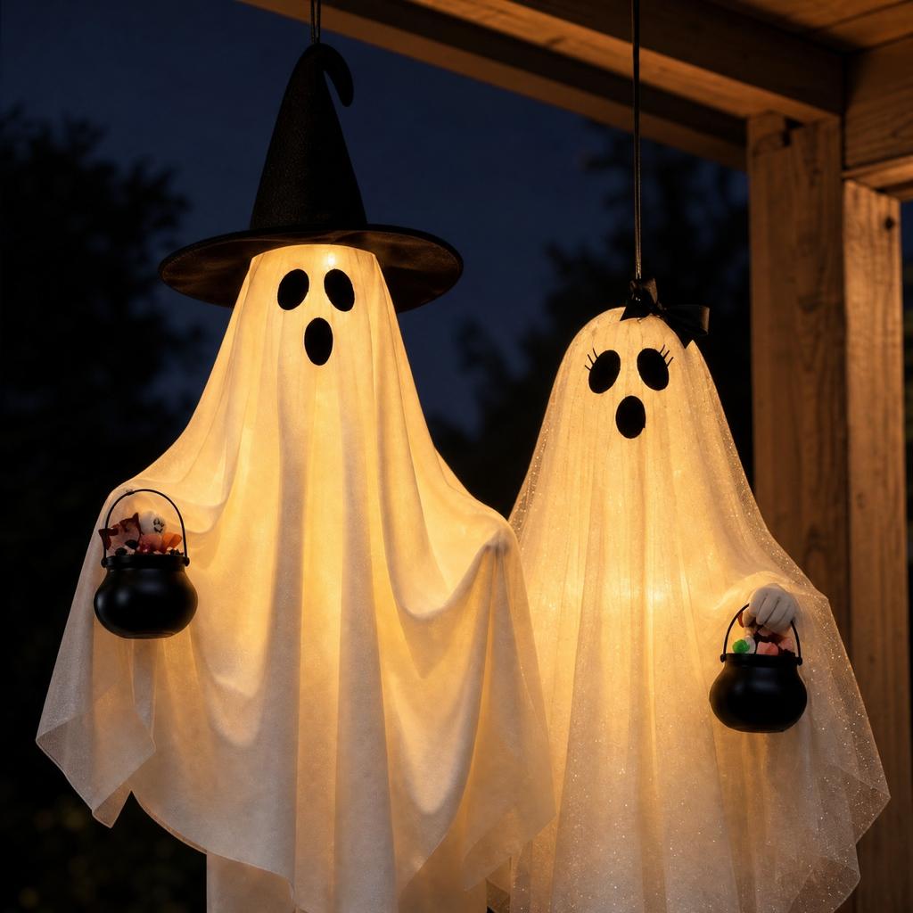 Outdoor Hanging Couple Decorations Set of 2 for Halloween Holiday Yard and Garden