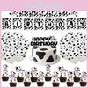 Farm Cow Animal Theme Party Supplies With Paper Flags Balloons For Birthday Events