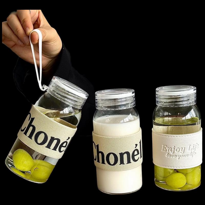 Shangqi Portable Round Lid Glass Water Cup
