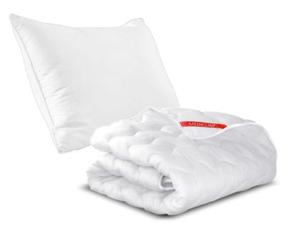 Kissen glatt + Bettdecke Set Ganzjahresdecke weiß Mikrofaser gesteppt