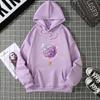European and American printed hooded long-sleeved women's sweater large size European size loose
