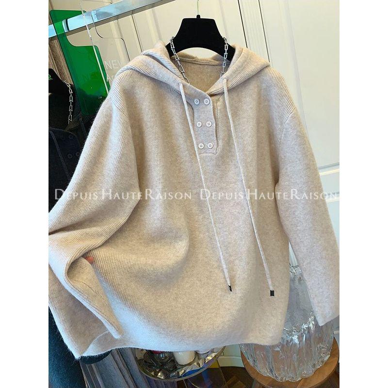 

Plus-Size Soft and Thick Hooded Sweatshirt for Women, New Autumn and Winter Style, Slimming and Tummy-Covering Jacket Apricot color XL (Recommended 65kg-75kg)