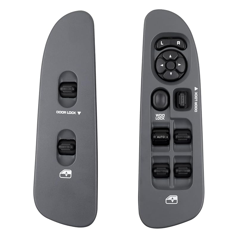56049805AB Master Power Window Switch And Bezel(Driver & Passenger Side) Compatible With 2002-2009 Dodge Ram1500 2500 3500,2001-2004 Dodge