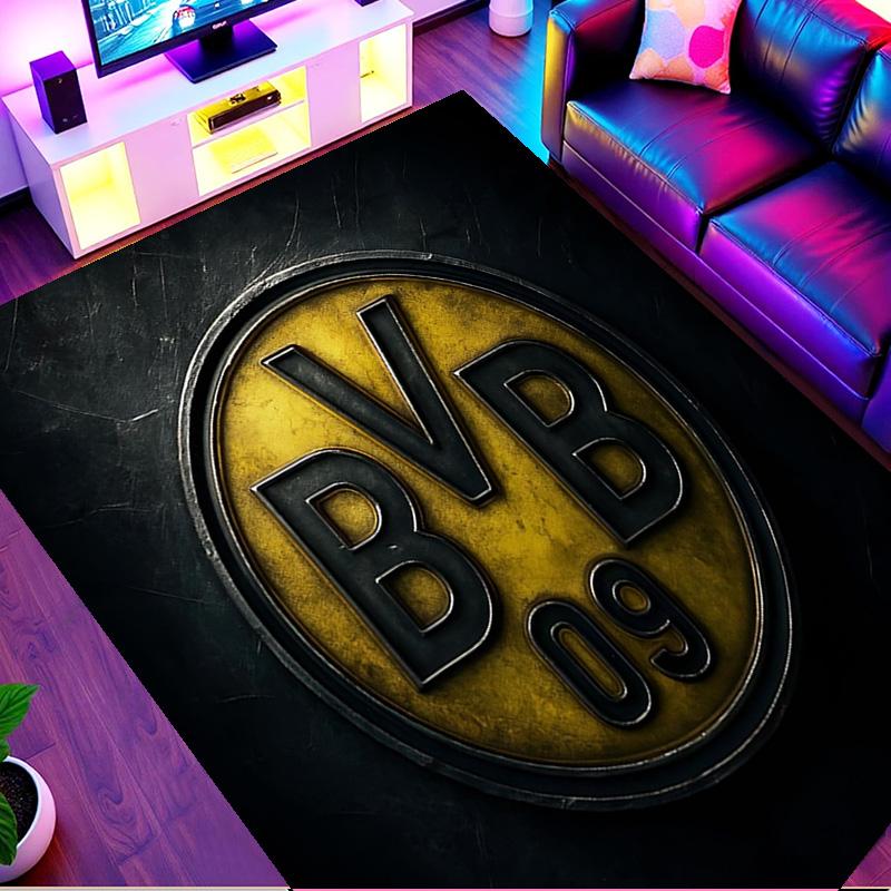 Borussia Dortmund Print Rug, Washable Floor Carpet, For Entryway Dorm Laundry Room Office Study, Home Decor Birthday Christmas Gift