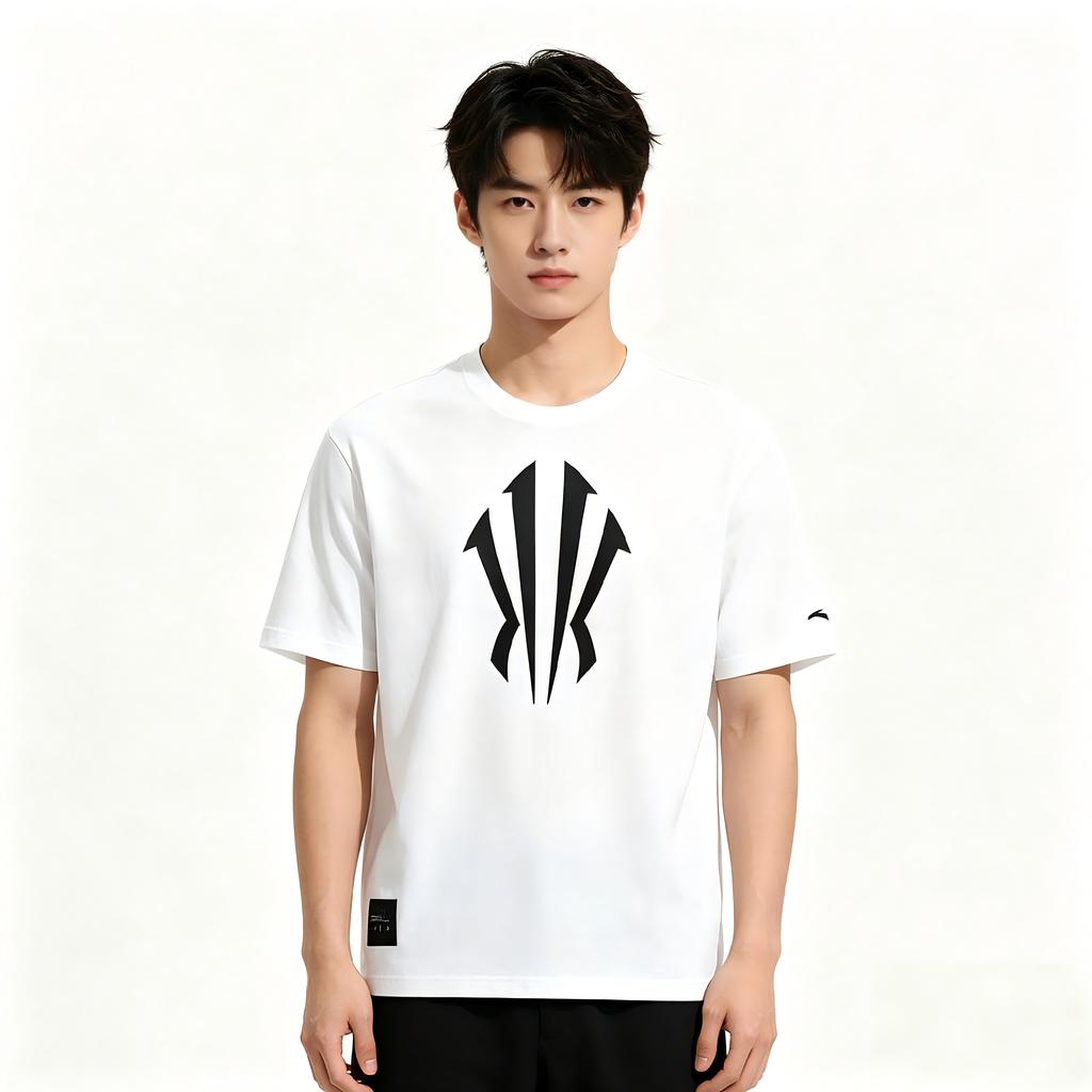 Anta Kyrie Basketball Series Ice Skin Comfortable Classic Fashion Short Sleeve Knitted T-Shirt Unisex Tops Vanilla-White 172621101R-1