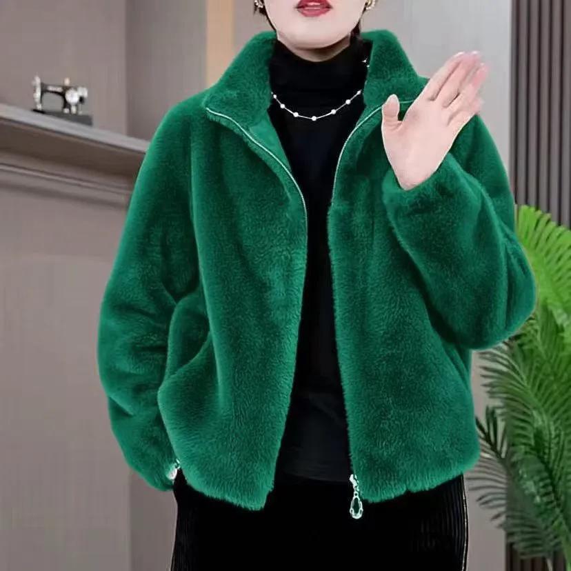 Damen Winter Doppelseitige Kurze Jacke Mittelalte Mutter Schlicht Elegant Warmes Oberteil