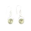 Round Shape Green Amethyst Gemstone 925 Sterling Silver Designer Earrings 1.68" CE-15-17