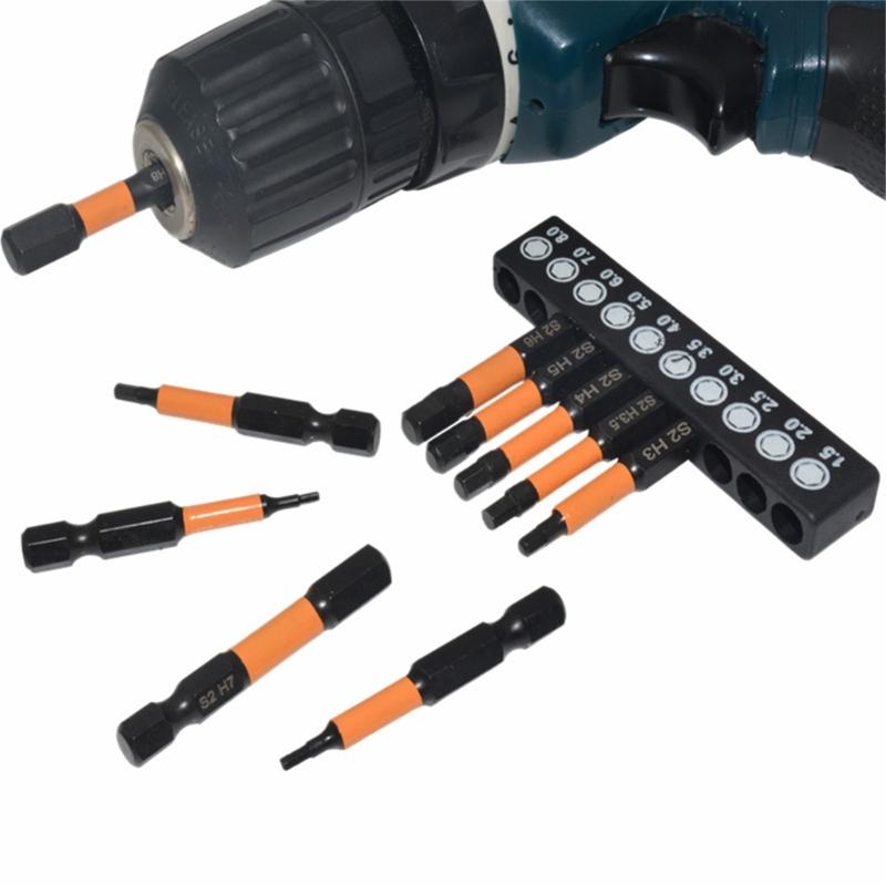 Set convenabil de biți hexagonali magnetici cu cap hexagonal, unealtă durabilă din aliaj pentru întreținere auto, mobilier, electronică