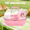 Travel Hamster Cage Small Pet Carrier with Transparent Viewing Dome Pet Crate with Ventilation Slots for Vet Trips Picnics Mice Gerbils Reptiles