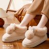 Winter Plush Slippers for Women  Thick Sole House Shoes Cozy Faux Rabbit Fur Indoor Slides with Closed Back