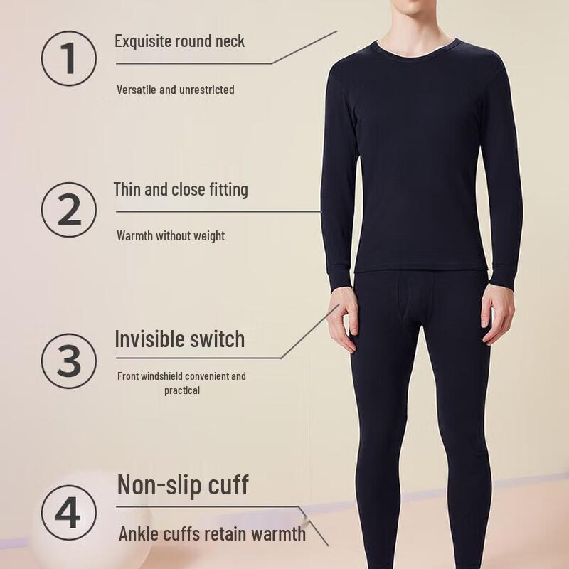 Men's Combed Cotton Thermal Underwear Set