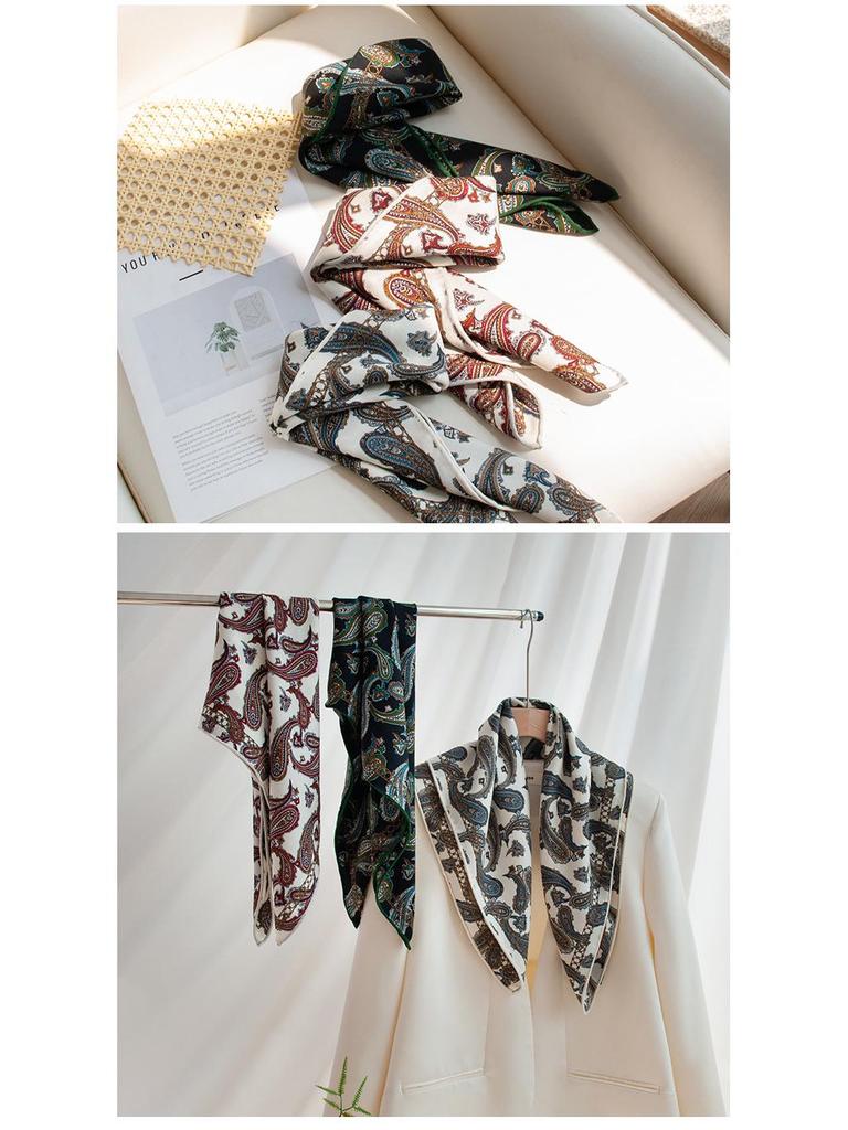 Women's Elegant Double-Sided Silk Wool Scarf - Light Luxury Shawl for Gift or Sun Protection