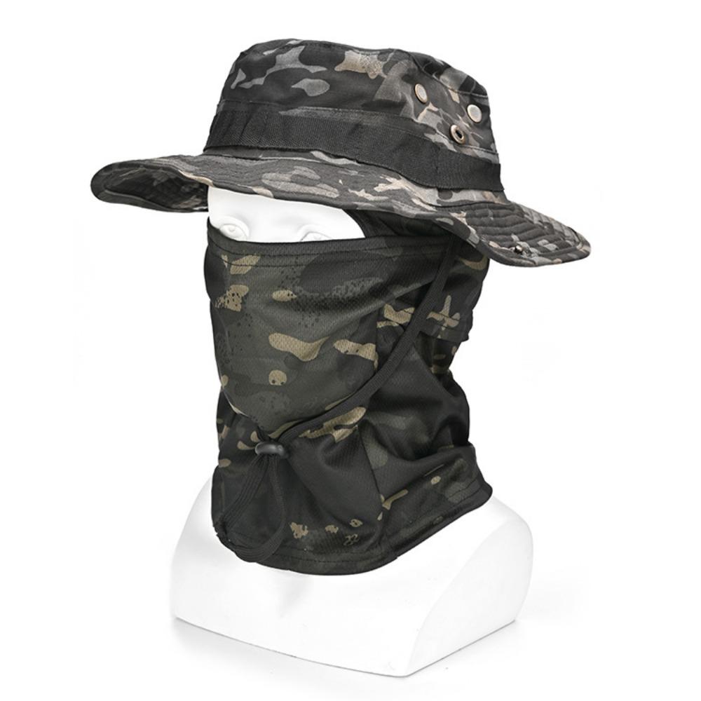 Outdoor Camouflage Mountaineering Hat Cycling Sunscreen Hat Full Face Sunscreen Mask Men's Sunscreen Hat Fisherman's Hat