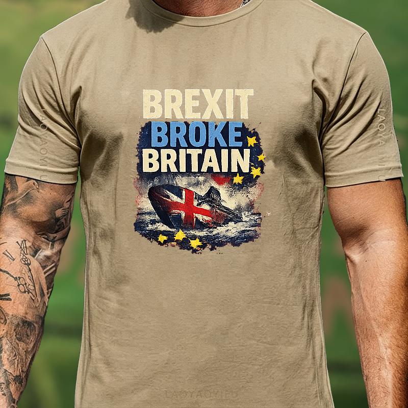 Brexit Sinking Union Jack Ship Graphic T Shirt Unisex Unisex Unisex Vintage Uk Eu Hot Topic Print Cotton Pub Party Tee