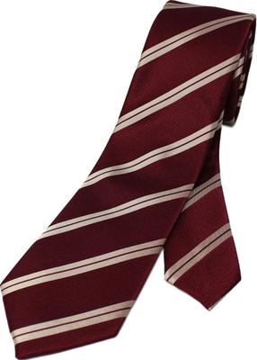 [Best Item] Narrow Striped Regimental Tie for Men, Slim Business Tie, 6cm Wide, Striped Pattern, Red, Wine Red, Gold, 75