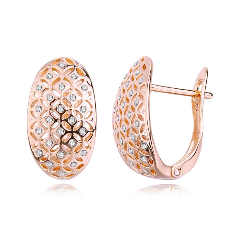 

Серьги-клипсы MINTHA, модные серьги цвета розового золота, свадебные повседневные модные украшения, серьги с геометрической формой из кубического циркония для женщин, свадебные серьги с геометрической формой A