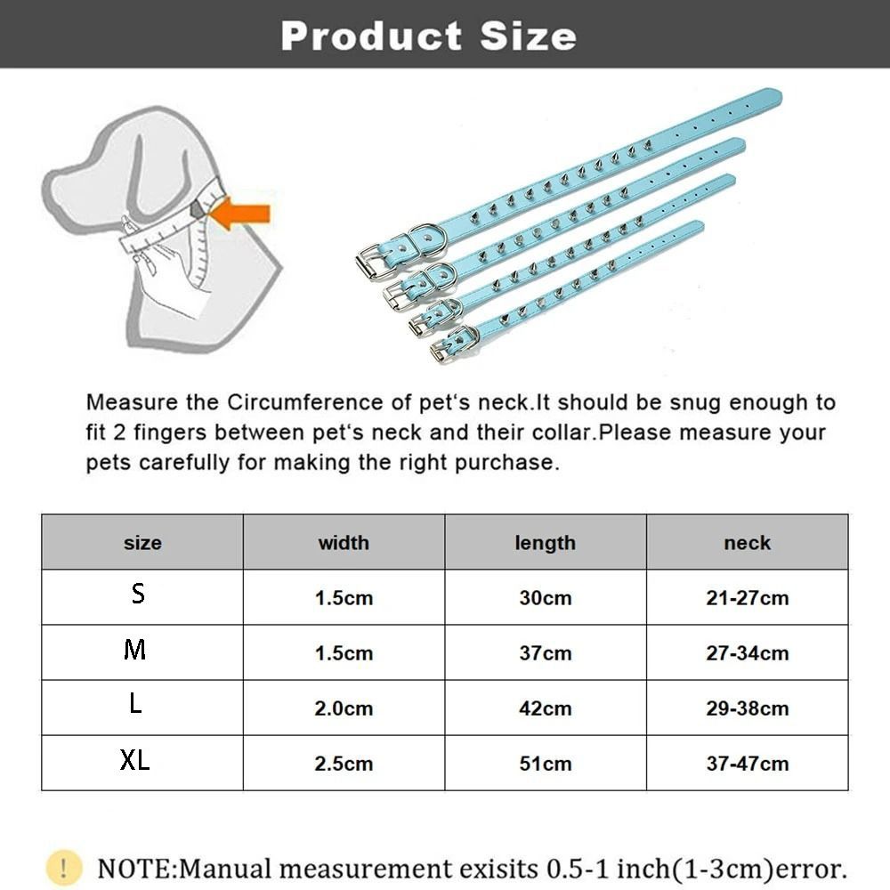 Buntes Katze Hundehalsband Leder Haustier Halsband Bequem Haustier Stachel Nieten Halsbänder Katzen