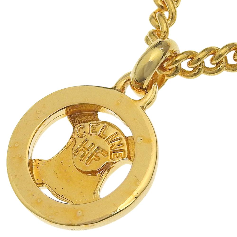 Celine Triomphe Necklace Plated Gold 14.7g Women Used