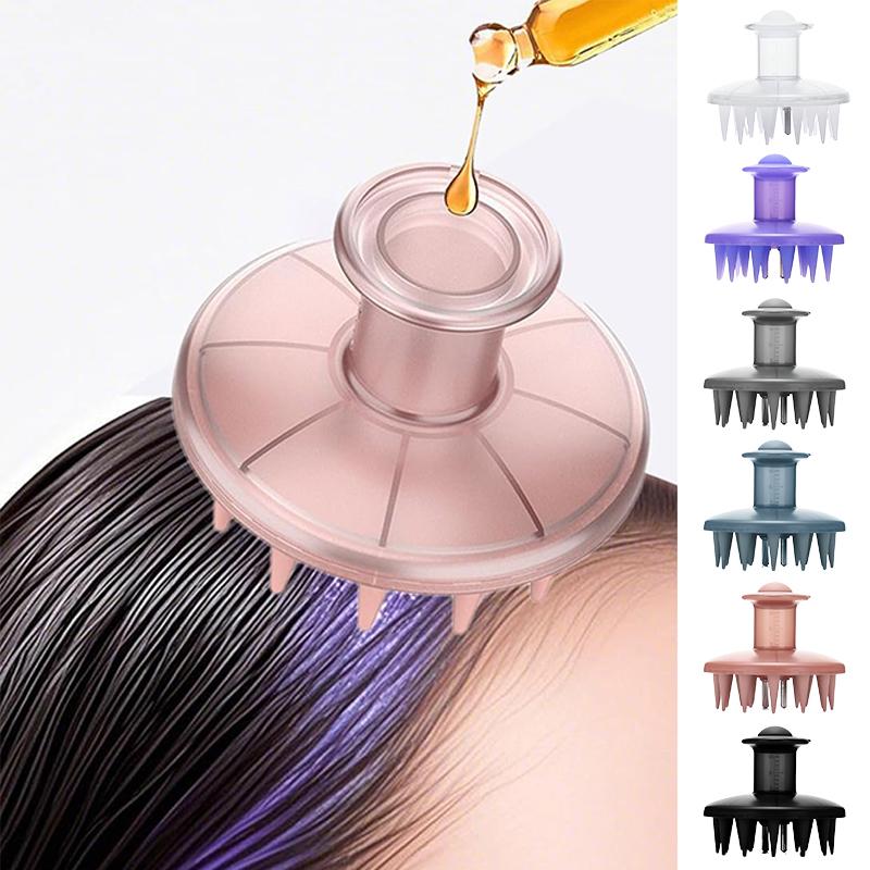 1Pcs Scalp Massage Hand Brush With Shampoo Dispenser Soft Silicone Hair Brush Multifunctional Scalp Exfoliation Brush