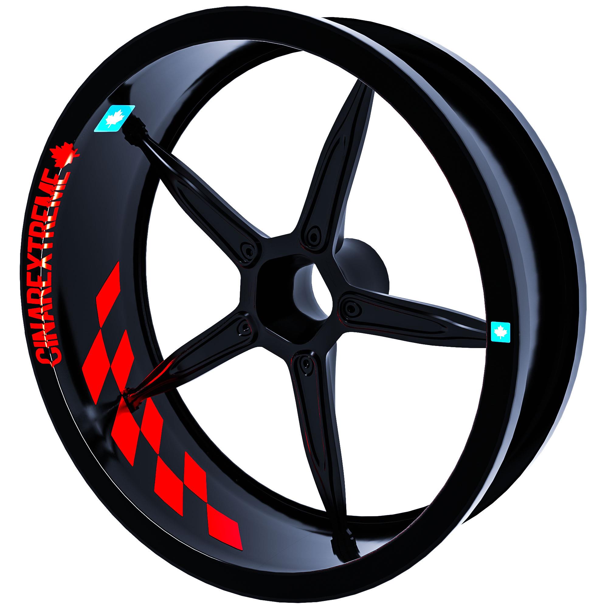 

Gp флаг клетчатый дизайн флаг красный внутренний обод ленты колеса полосы наклейки наклейки CinarExtreme