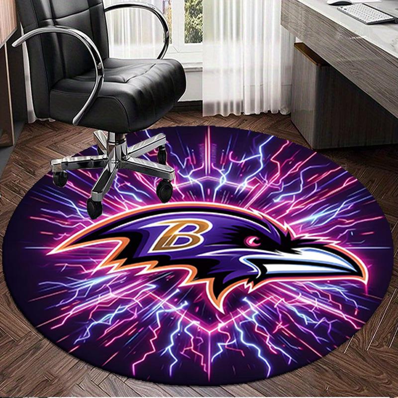 Baltimore Logo Art Round Rug for Livingroom,Bedroom, Palyroom, Chair Rug, Area rug, Circle Carpet, Large Size Fan Christmas gift