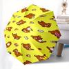 Rilakkuma,Yellow Automatic Folding Umbrella Simple 8 Rib Design, Bright Cartoon Pattern, Durable Iron Frame, Suitable For Travel, Outdoor, B