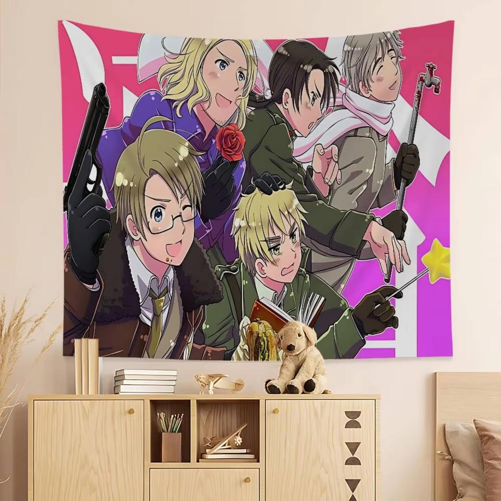 Anime Cartoon Hetalia Axis Powers Colorful Tapestry Wall Hanging Bohemian Wall Tapestries Mandala Wall Art Decor