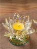 Seven-Color Crystal Lotus Candle Holder for Buddhist Offerings: Eternal Ornament for Home Altar