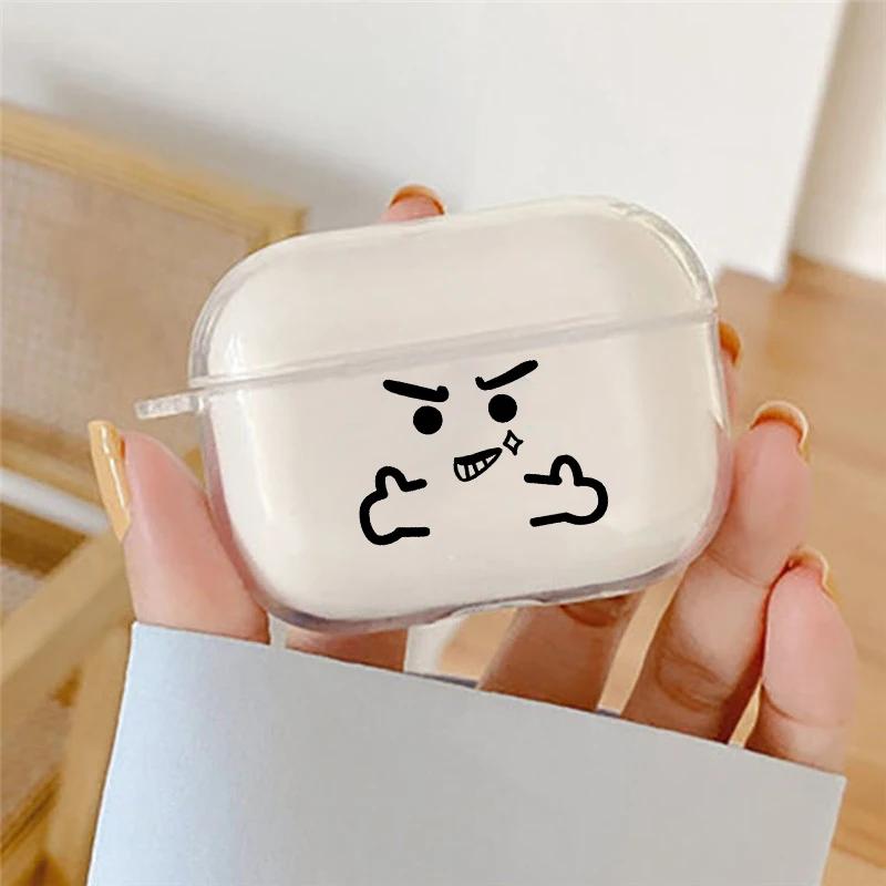 Süße Streichholzmännchen Kopfhörerhülle für Airpods 4. 3. 2 Pro Transparente Hülle für Airpod 3 1 Schutzhülle Shell Fundas