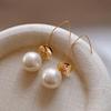 Exquisite Fashion Gold Color Round Imitation Pearls Drop Earrings For Women Elegant Dangle Earrings Jewelry Gifts