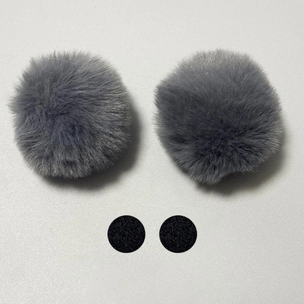 2Pcs Car Motorcycle Helmet Decoration Soft Plush Ball For Motocross Full Face Off Road Helmet Sticker Helmet Accessories