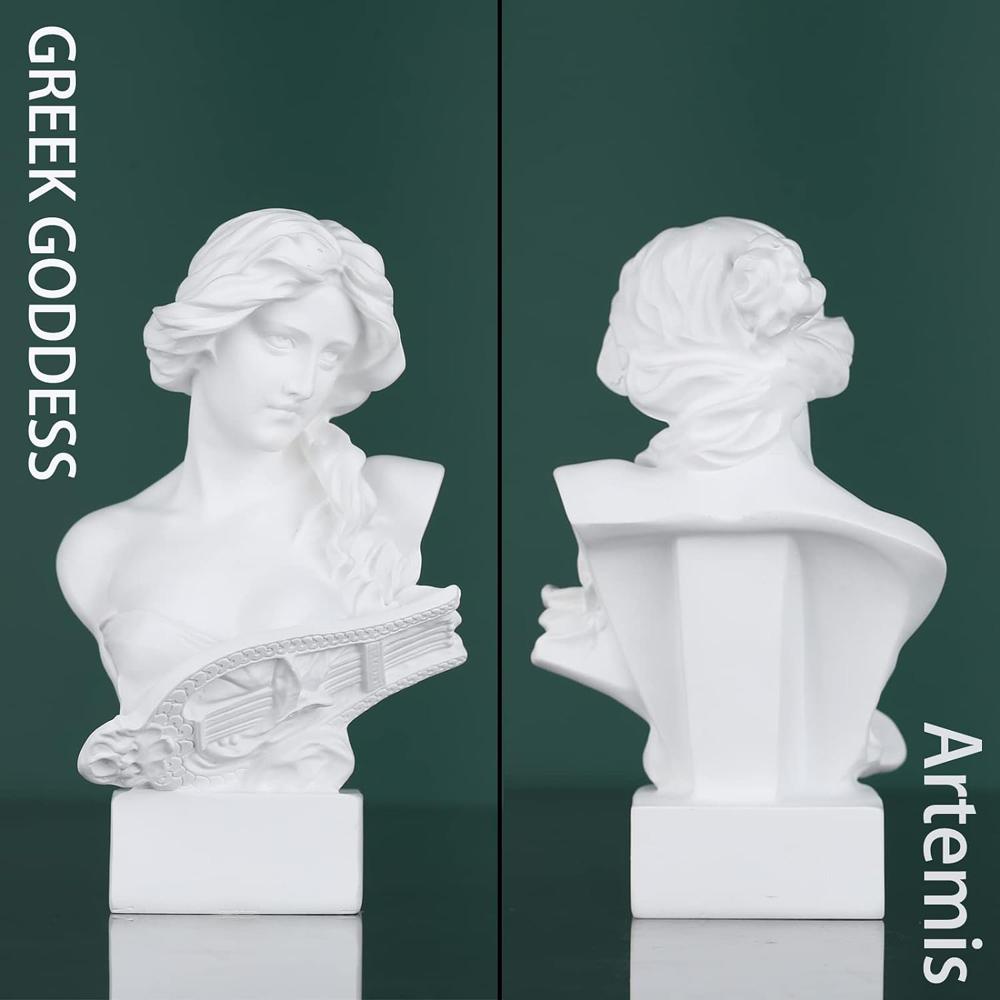 Greek Mythology Bust Statue Decor Roman Goddess Figurines Sketch Practice Aesthetics Sculptures for Living Room Bookshelf Desk