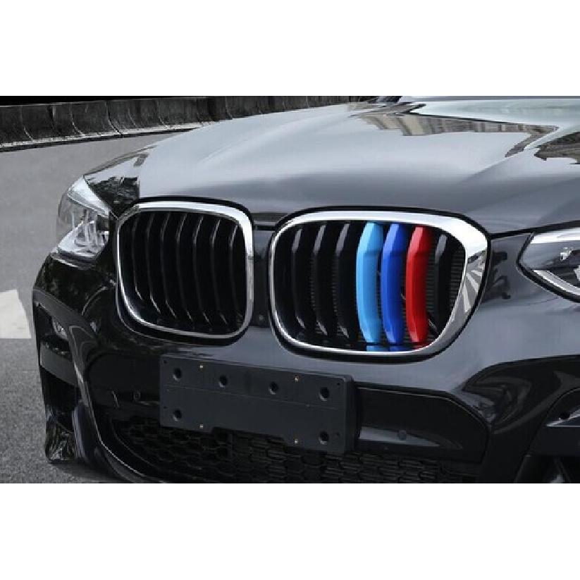 Fit For BMW X3 X4 2018-2021 Three M-Color Front Centre Grille Decor Cover Trim