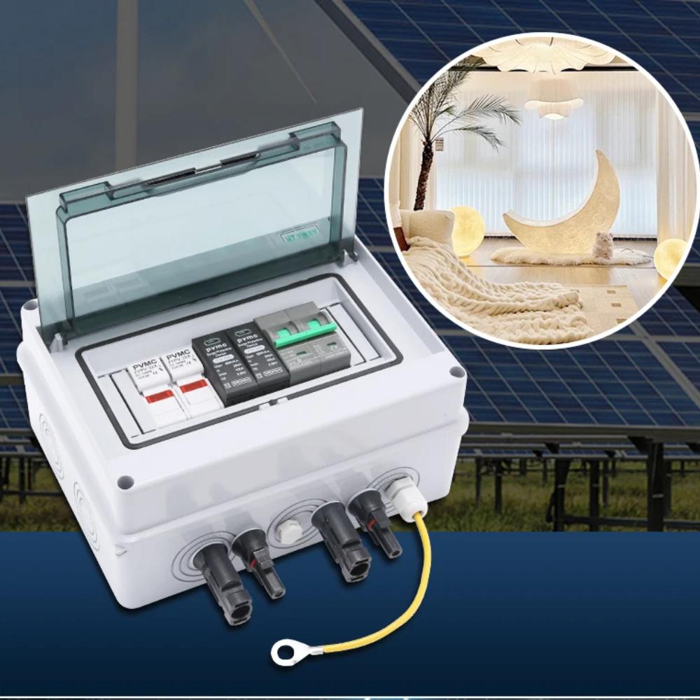 Solar Photovoltaic PV Combiner Box With Lightning Protection 1 In 1 Out DC 600V Fuse MCB SPD Waterproof Box IP65 Wholesale