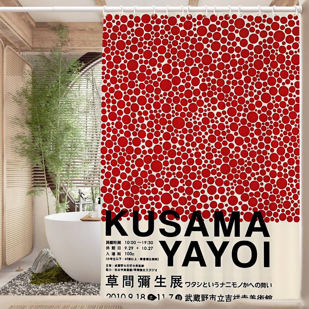 Yayoi Kusama Menas Vonios Dušo Užuolaida Apsauganti Sienelė Dušo Užuolaida Greitai Džiūstanti Gali Būti Šveičiama Šviesiai Nepermatoma Vonios