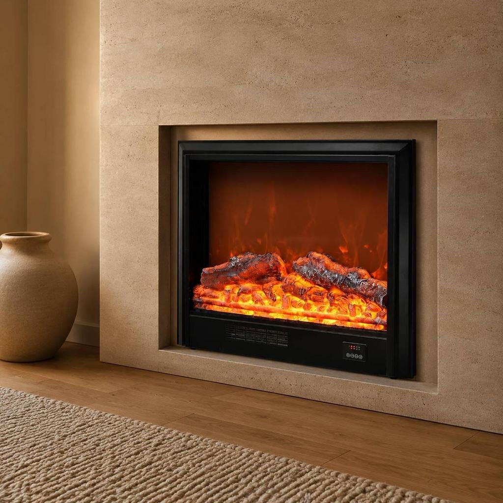 Electric Fireplace Quiet Operation Built-in Heater for Cabinet