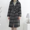 Morris Coming Home Women Trendy Check Double Belt Wool Coat M2512ct607d