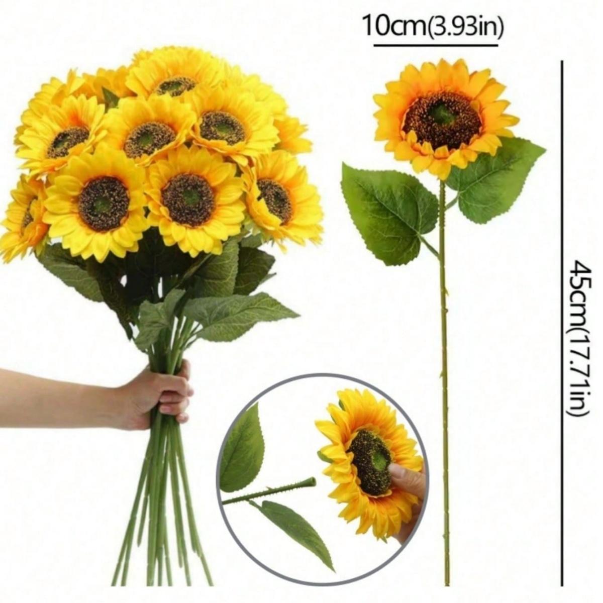 

3/5/10pcs Sunflower Artificial Flowers Bouquet Outdoor Garden Decor Home Floral Arrangement Wedding Decor Graduation Gift (as the picture,3PCS)