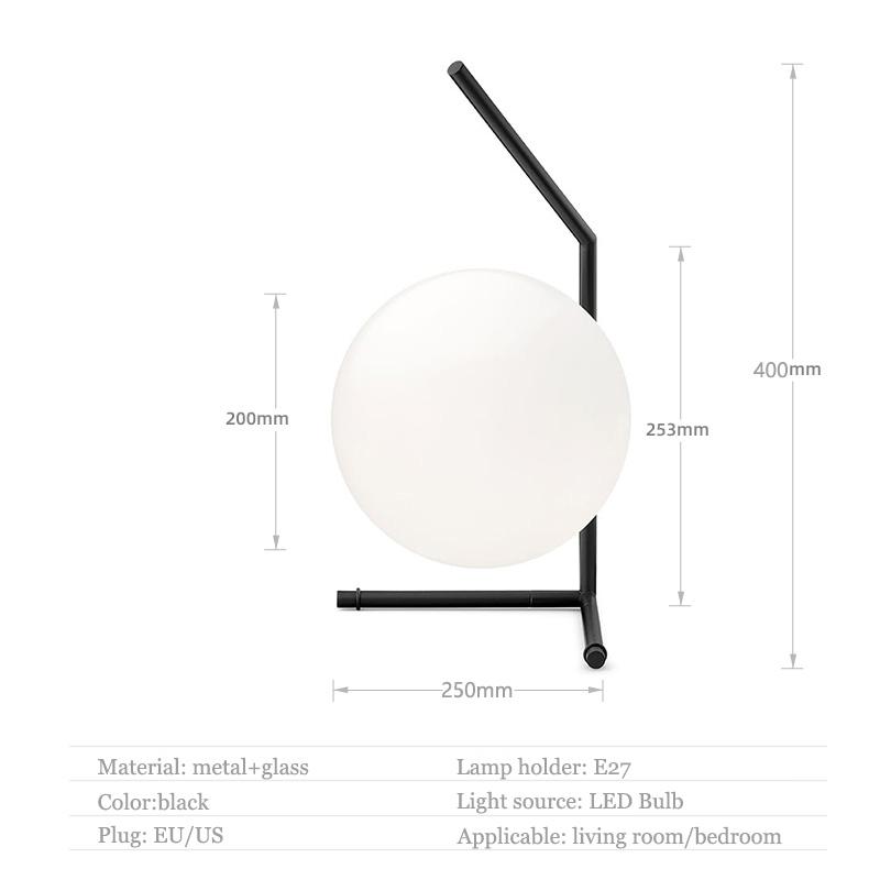 Moderne LED Tisch Lampe Schlafzimmer Schreibtisch Lampe Glas Ball Tisch Lampe Poliert Chrom Gold Nordic Schreibtisch Licht Wohnzimmer Boden Nacht