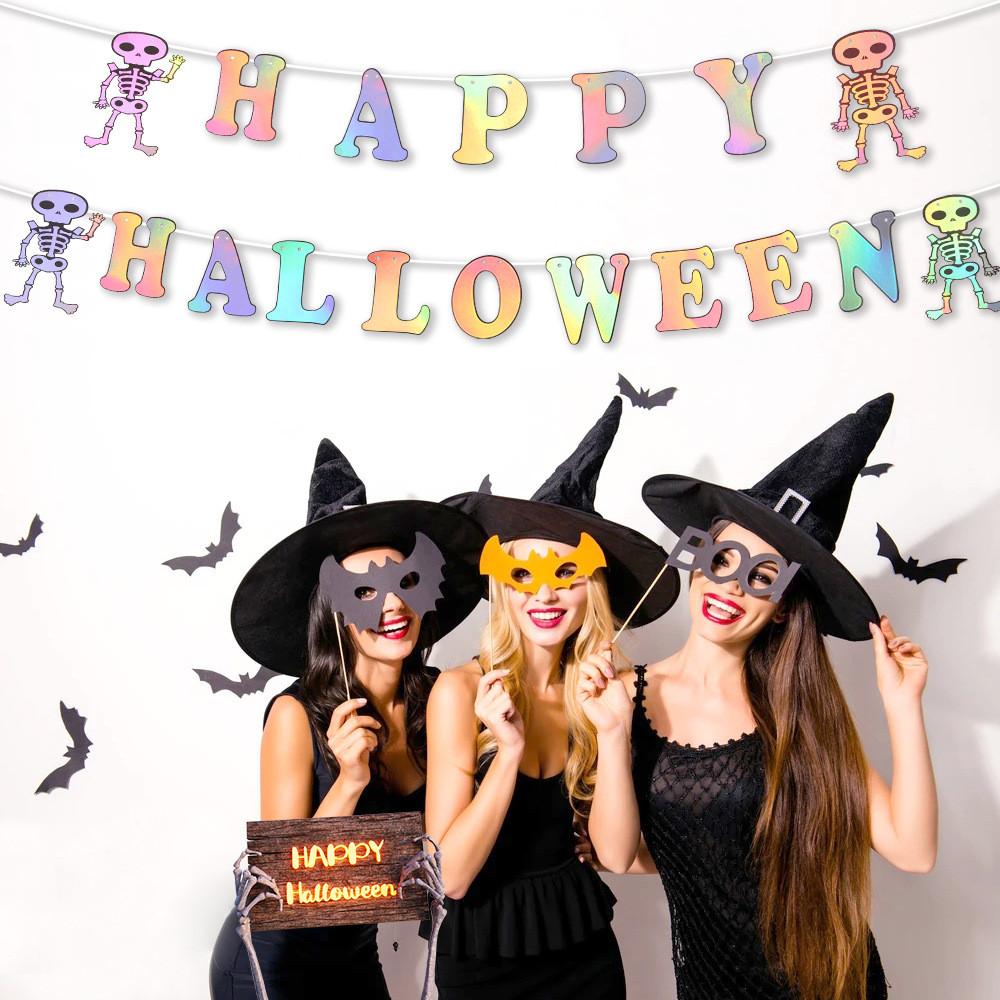 Colorful Halloween Party Decoration Paper Banner With Vibrant Letters For Festive Celebrations