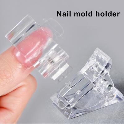 5Pcs Fix Clips Transparent Eco-friendly Acrylic Faux Fingernail Extension Nail Clippers for Women
